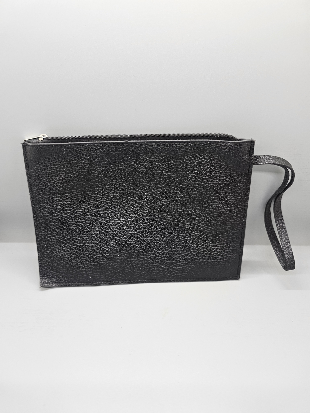 Men's Black Leather Wristlet Pouch